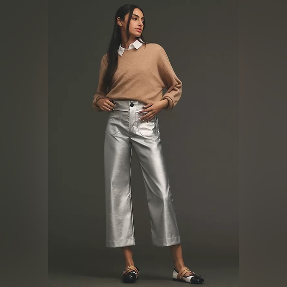 NWT! The Colette Cropped Metallic Vegan Leather Pants!🩶 - Picture 2 of 4